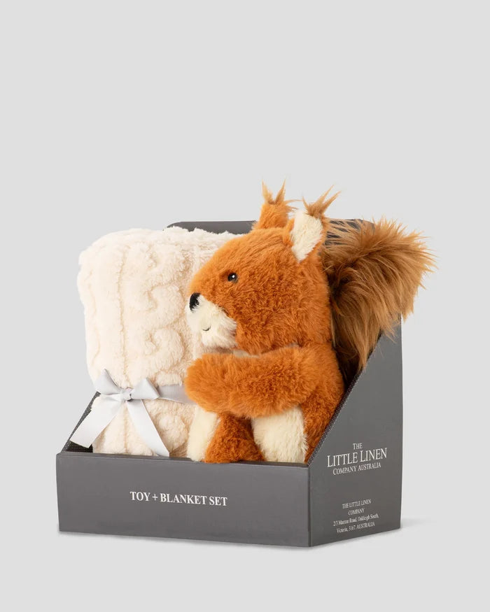 Little Linen Soft Plush Toy & Blanket - Bushland Squirrel