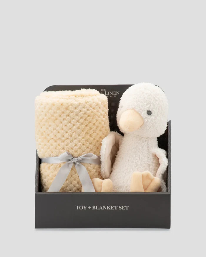 Little Linen Soft Plush Toy & Blanket - Fuzzy Duck