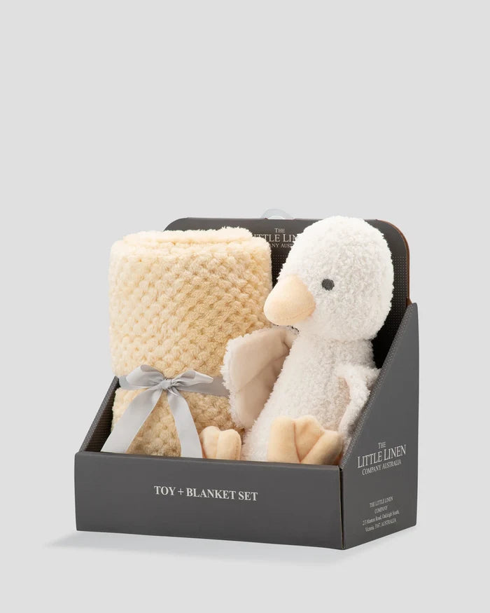 Little Linen Soft Plush Toy & Blanket - Fuzzy Duck