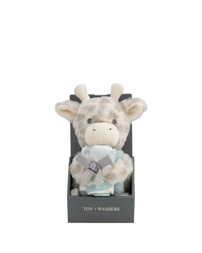 Little Linen Soft Plush Toy & Washer Gift Box - Savanna Giraffe