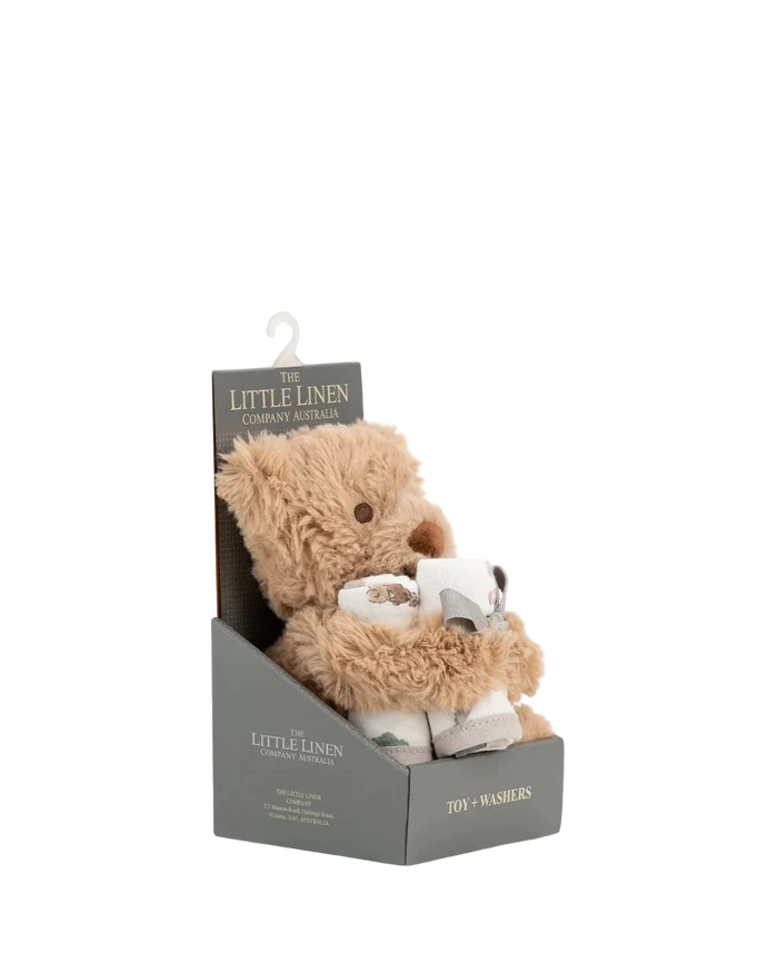 Little Linen Soft Plush Toy & Washer Gift Box - Willow Bear