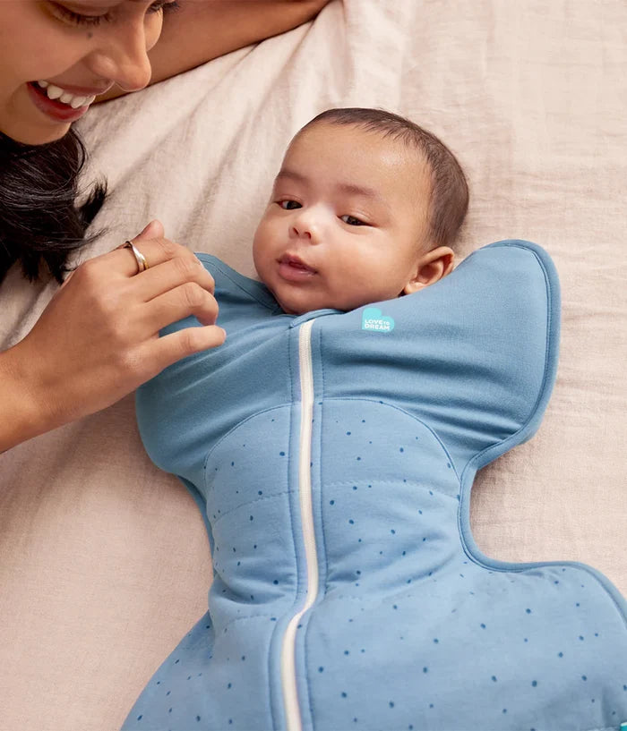 Love to Dream Swaddle Up™ Quilted Stretch Cotton 2.5 TOG - Storm Blue Pebbles
