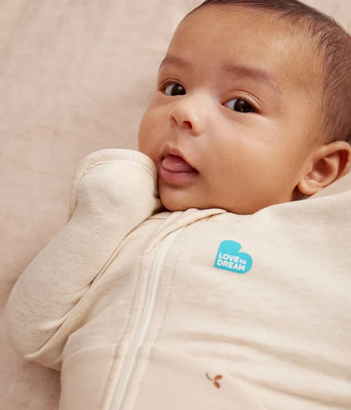 Love to Dream Swaddle Up™ Stretch Cotton Fleece 1.5 TOG - Oatmeal Twigs