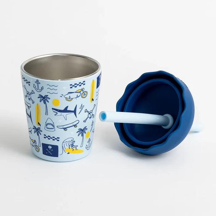 Mini Stainless Steel Smoothie Cup & Straw 200ml - Rad Times