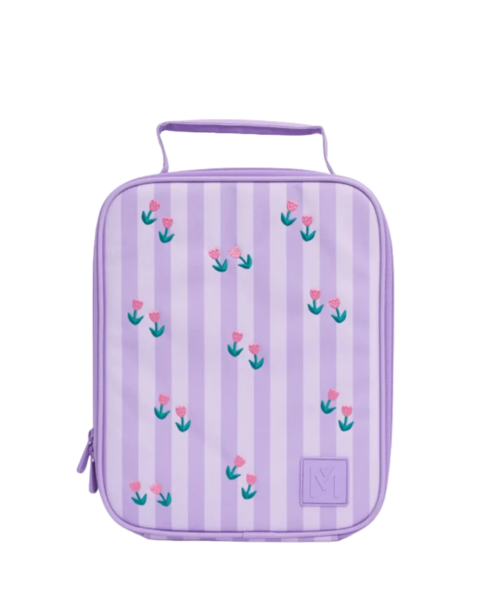 Montiico Large Insulated Lunch Bag - Embroidered Tiny Tulips