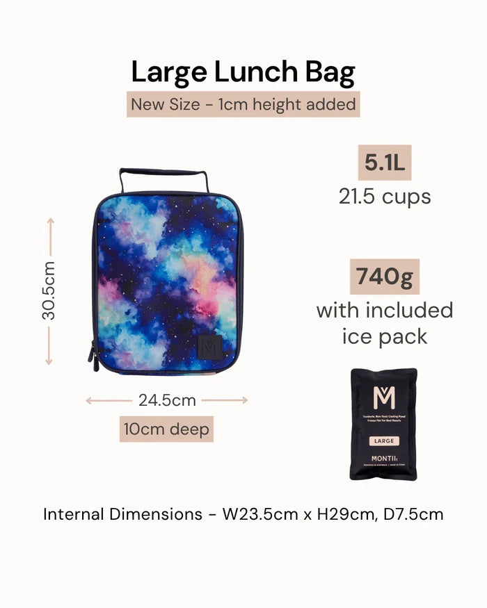 Montiico Large Insulated Lunch Bag - Embroidered Tiny Tulips