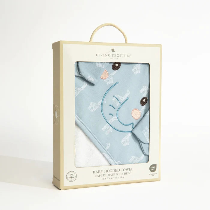 Organic Cotton Hooded Towel - Elephant Wild Safari