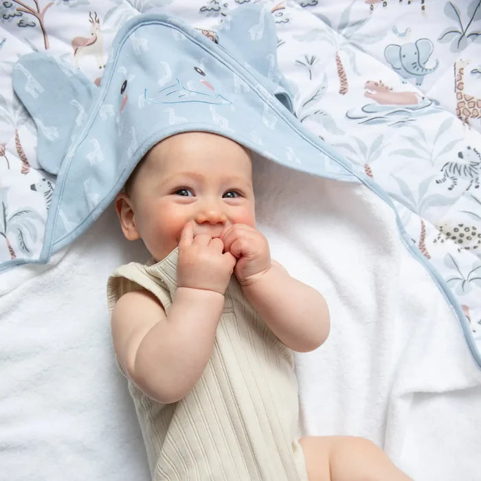 Organic Cotton Hooded Towel - Elephant Wild Safari