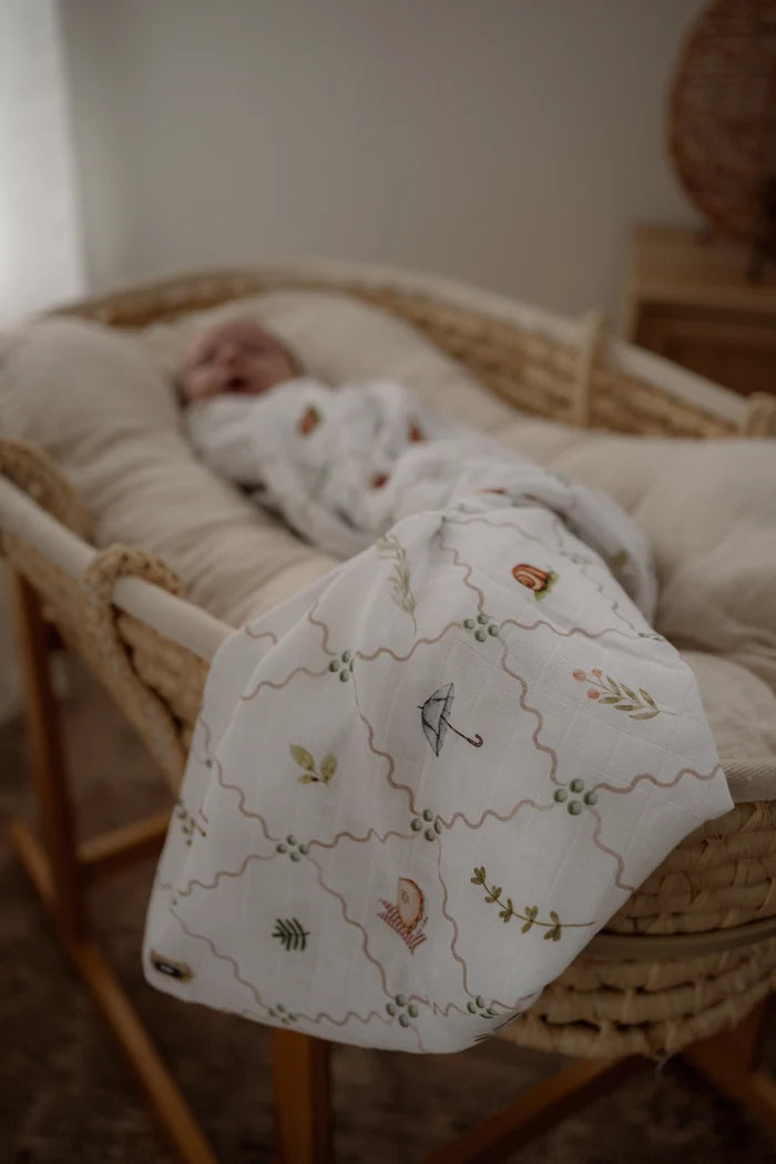 Pop Ya Tot Organic Muslin Swaddle - Cottage Picnic