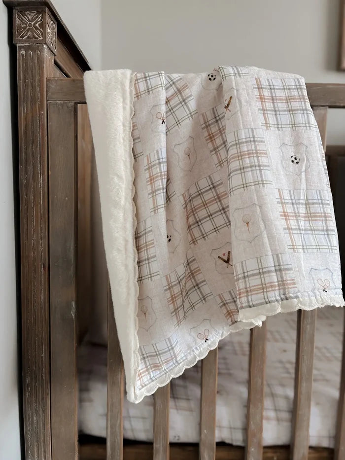 Pop Ya Tot Organic Old Sport Fur Lined Blanket