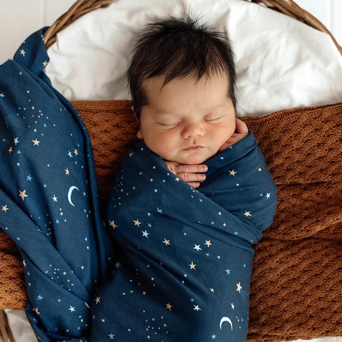 Snuggle Hunny Baby Jersey Wrap & Beanie Set - Starry Night