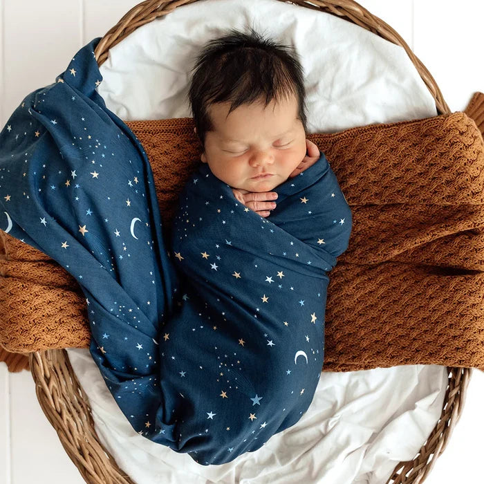 Snuggle Hunny Baby Jersey Wrap & Beanie Set - Starry Night