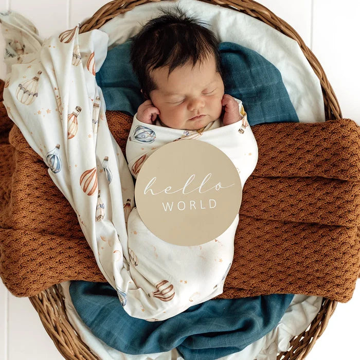 Snuggle Hunny Baby Jersey Wrap & Beanie Set - Up & Away