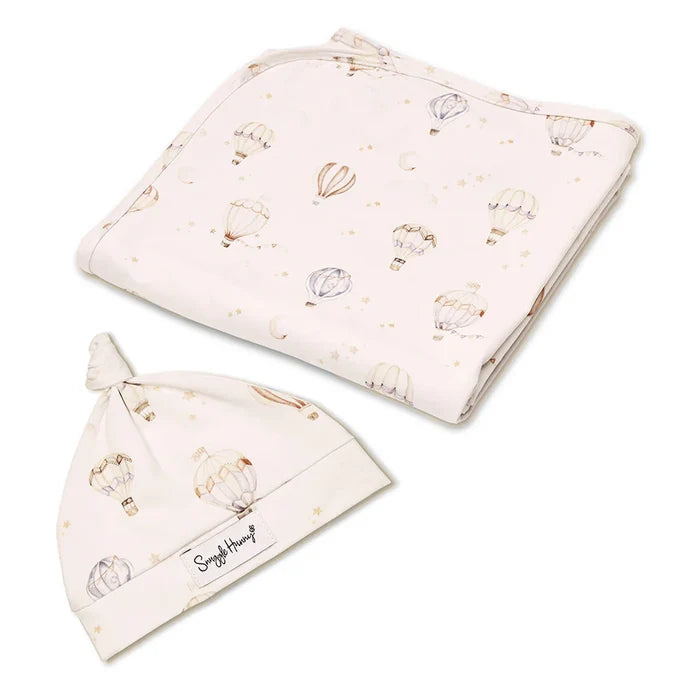 Snuggle Hunny Baby Jersey Wrap & Beanie Set - Up & Away
