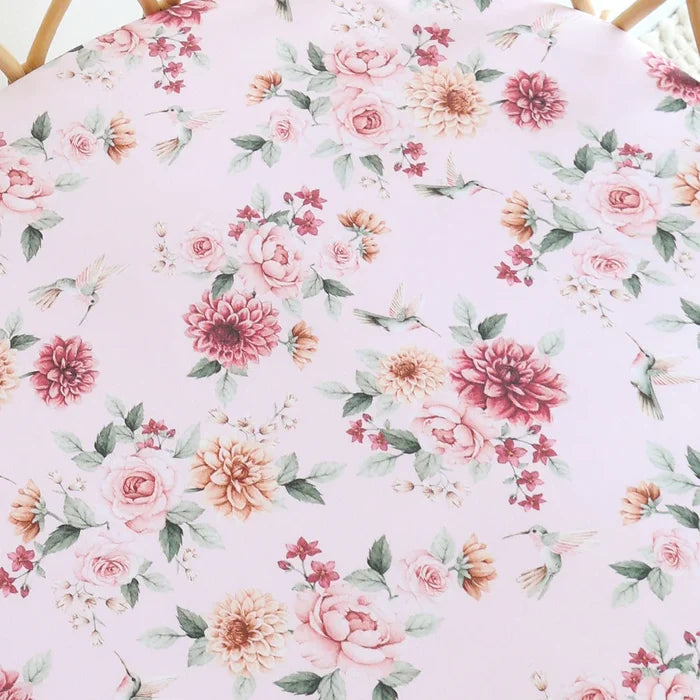 Snuggle Hunny Bassinet Sheet & Change Pad Cover - Birds & Blooms