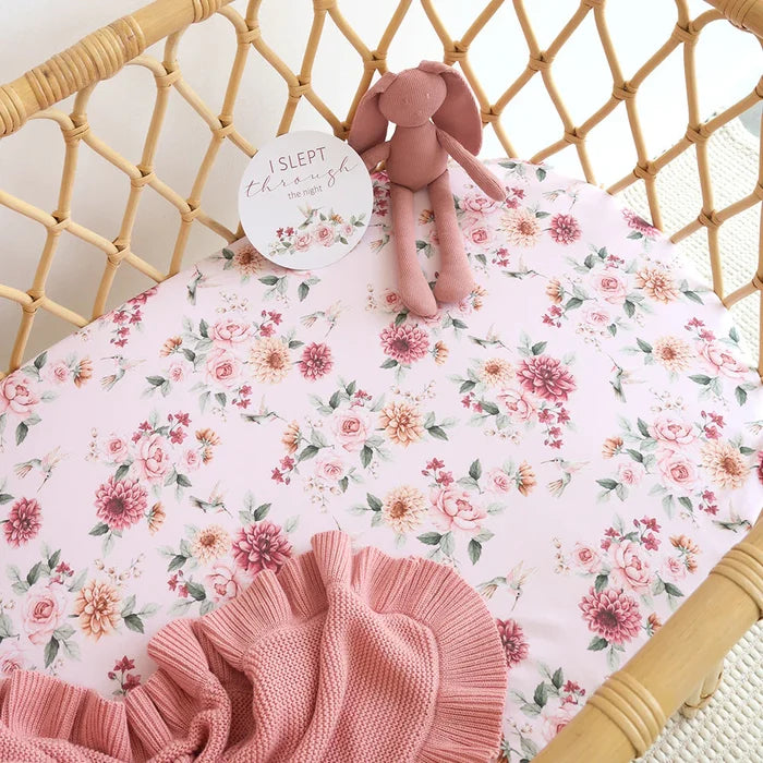Snuggle Hunny Bassinet Sheet & Change Pad Cover - Birds & Blooms
