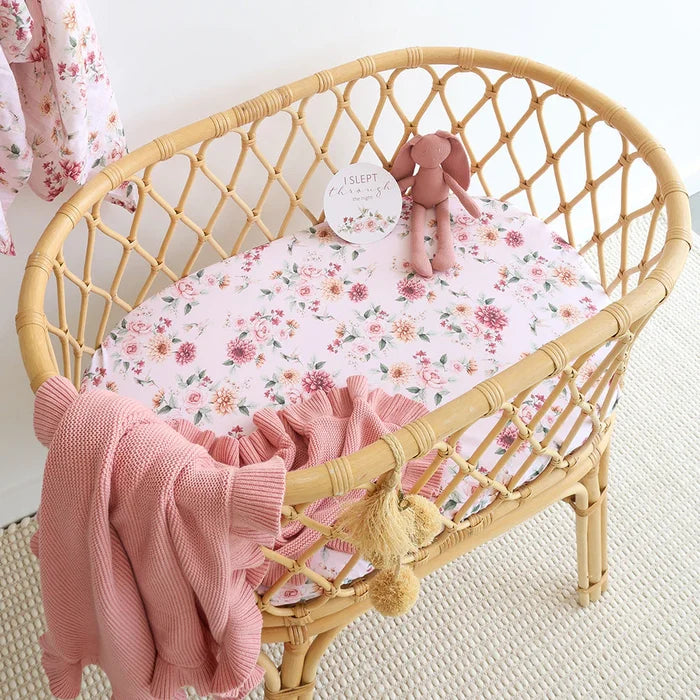 Snuggle Hunny Bassinet Sheet & Change Pad Cover - Birds & Blooms