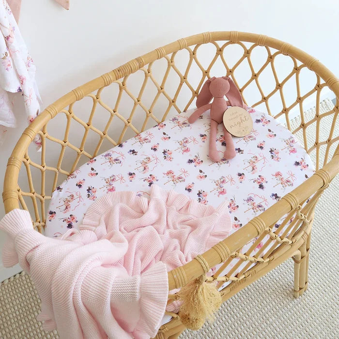 Snuggle Hunny Bassinet Sheet & Change Pad Cover - Carousel