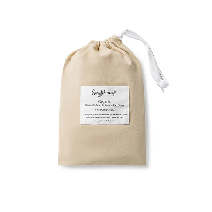 Snuggle Hunny Bassinet Sheet & Change Pad Cover - Pebble