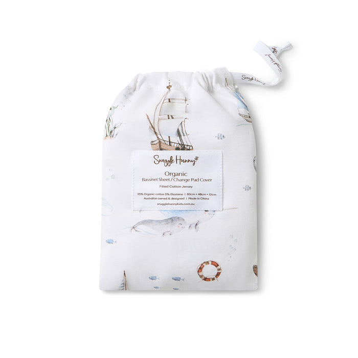 Snuggle Hunny Bassinet Sheet & Change Pad Cover - Set Sail