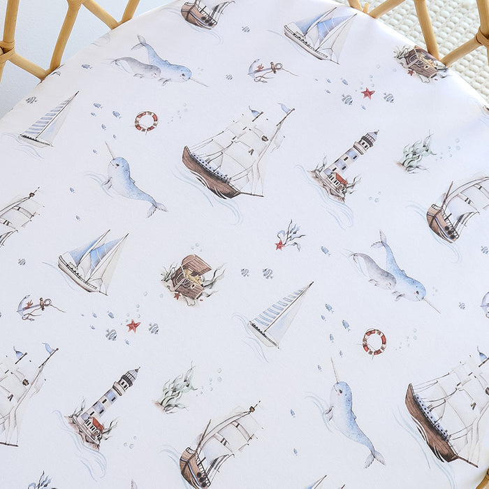 Snuggle Hunny Bassinet Sheet & Change Pad Cover - Set Sail