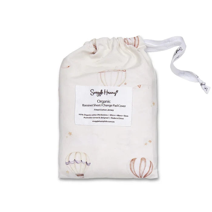 Snuggle Hunny Bassinet Sheet & Change Pad Cover - Up & Away
