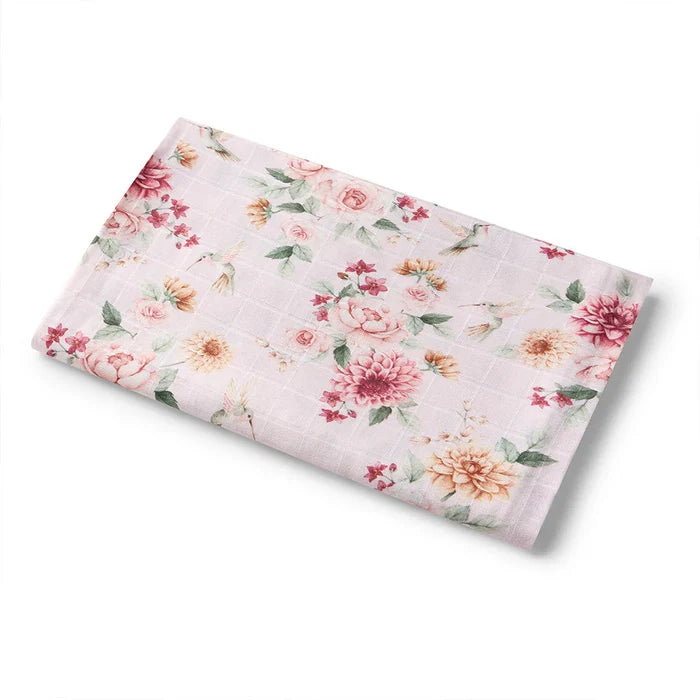 Snuggle Hunny Organic Cotton Muslin Wrap - Birds & Blooms