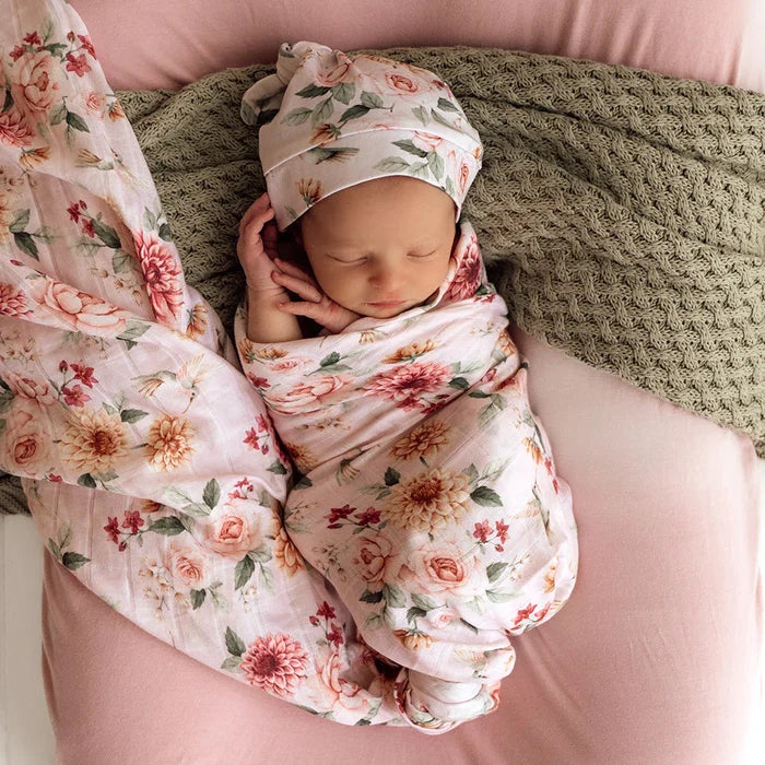 Snuggle Hunny Organic Cotton Muslin Wrap - Birds & Blooms