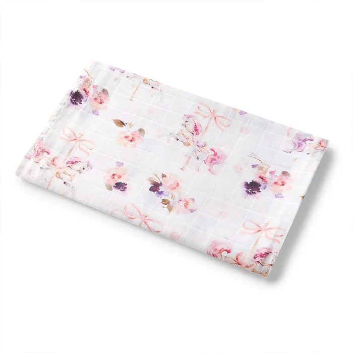 Snuggle Hunny Organic Cotton Muslin Wrap - Carousel
