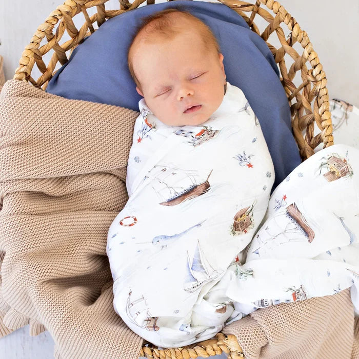 Snuggle Hunny Organic Cotton Muslin Wrap - Set Sail