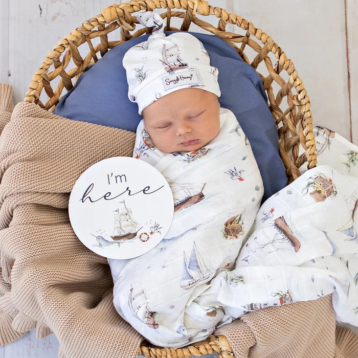 Snuggle Hunny Organic Cotton Muslin Wrap - Set Sail