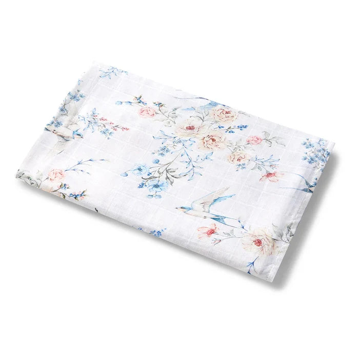 Snuggle Hunny Organic Cotton Muslin Wrap - Sweet Swallows