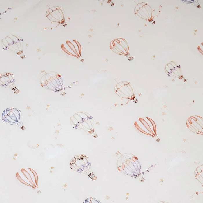 Snuggle Hunny Organic Fitted Jersey Cotton Cot Sheet - Up & Away