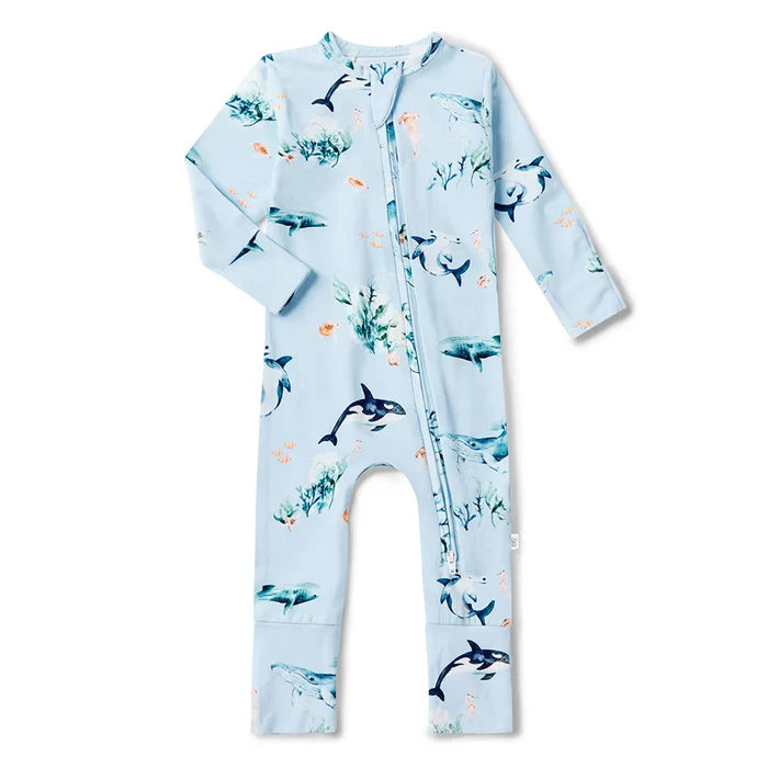Snuggle Hunny Organic Snugglesuit - Blue Ocean
