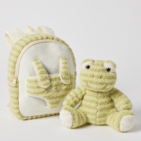 Soft Toy Green Frog Take-Me-Home Backpack