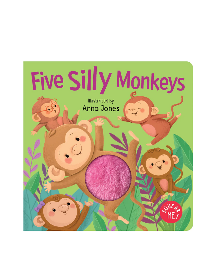 Squeaky Plush Board Book - Five Silly Monkeys