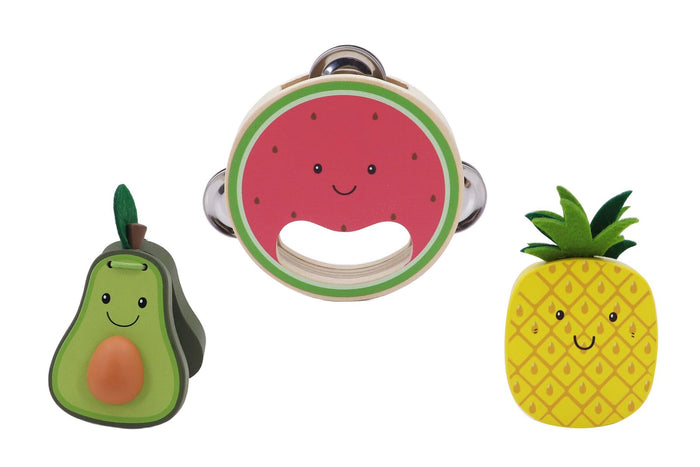 Wooden Fruit 3 Piece Musical Set