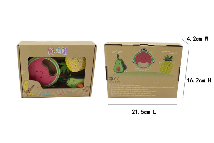 Wooden Fruit 3 Piece Musical Set