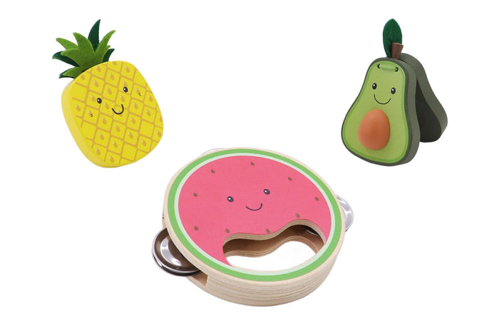 Wooden Fruit 3 Piece Musical Set