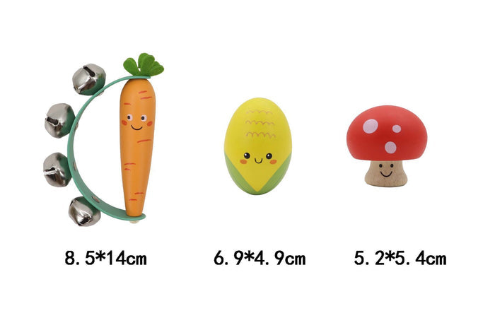 Wooden Veggie 3 Piece Musical Set